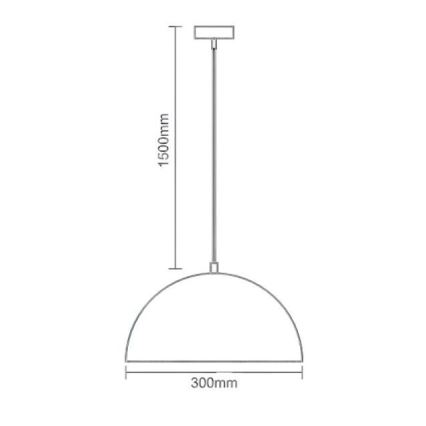 Пендел 1xE27/60W/230V Ø 30 см черен