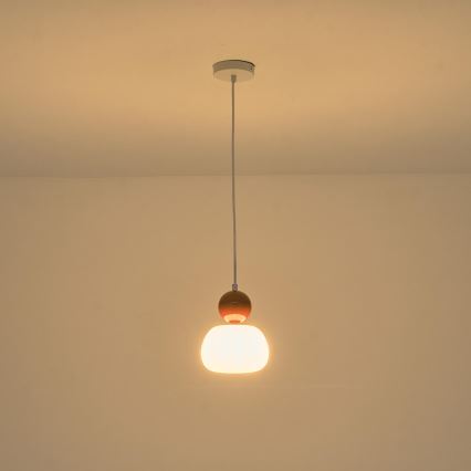 Пендел 1xG9/7W/230V бял/кафяв