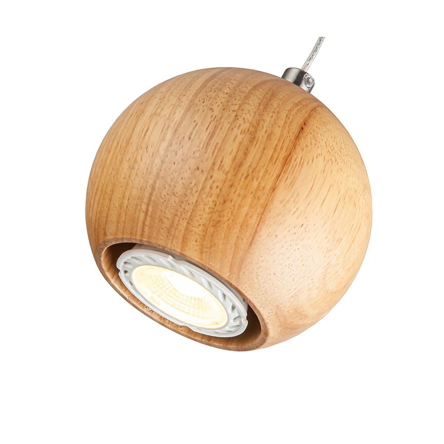 Пендел 1xGU10/10W/230V пепел/масивнo дървo кафяв