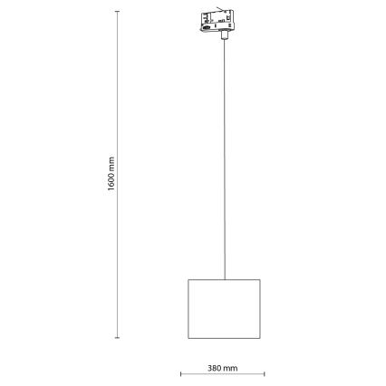 Пендел За трифазна релсова система TRACER 1xE27/15W/230V Ø 20 см черен/сив