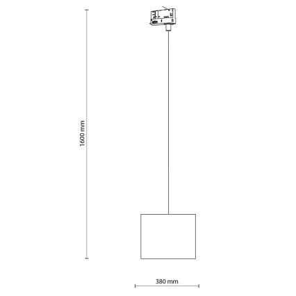 Пендел За трифазна релсова система TRACER 1xE27/15W/230V Ø 20 см черен/бял
