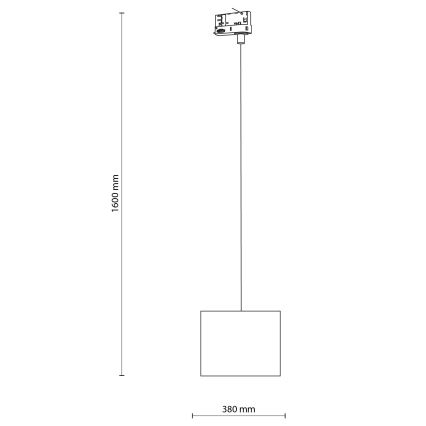Пендел За трифазна релсова система TRACER 1xE27/15W/230V Ø 20 см черен