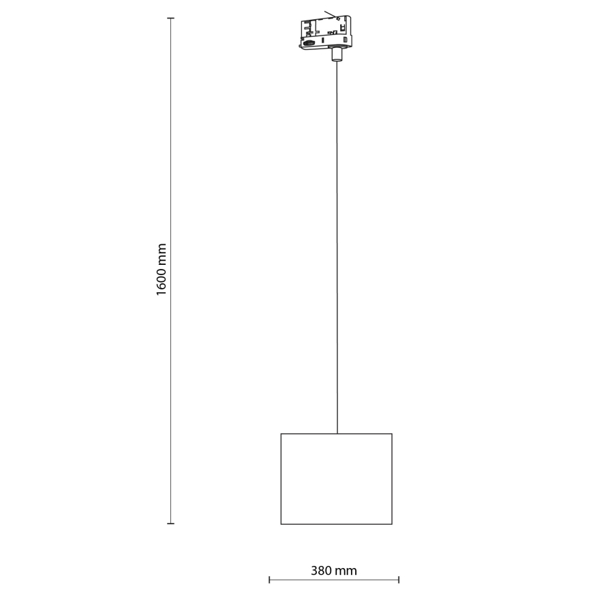 Пендел За трифазна релсова система TRACER 1xE27/15W/230V Ø 20 см черен