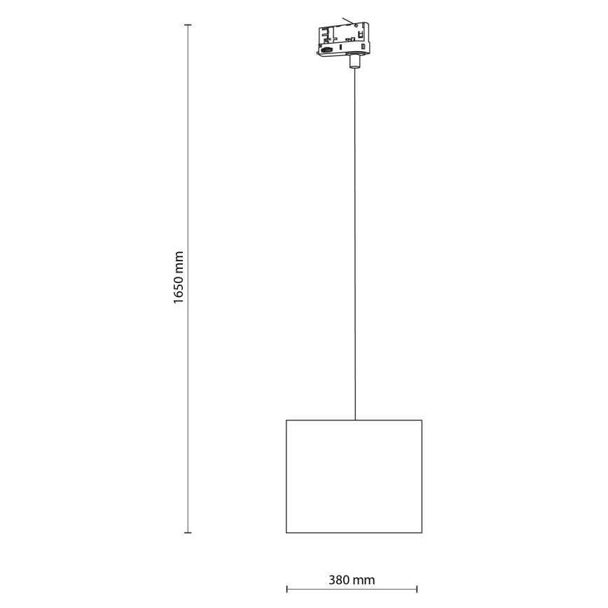 Пендел За трифазна релсова система TRACER 1xE27/15W/230V Ø 30 см черен/бял
