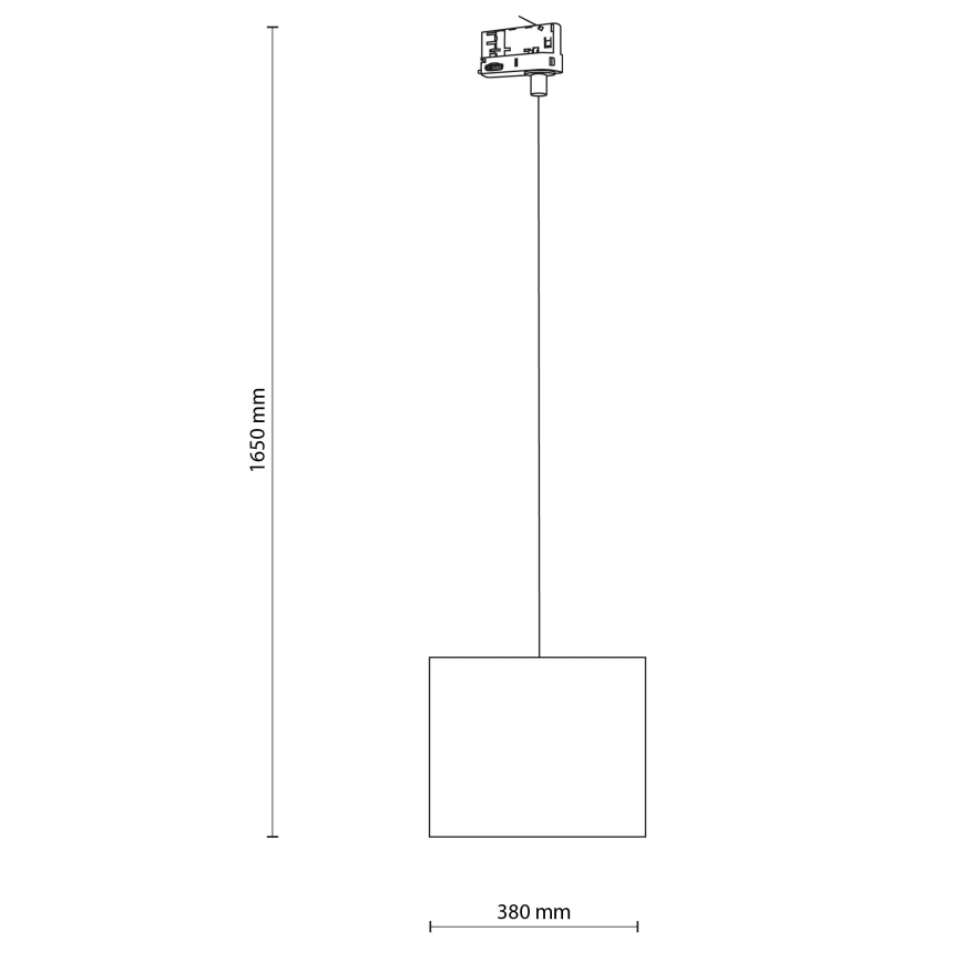 Пендел За трифазна релсова система TRACER 1xE27/15W/230V Ø 30 см черен