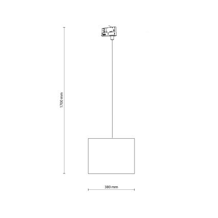 Пендел За трифазна релсова система TRACER 1xE27/15W/230V Ø 38 см черен/кафяв
