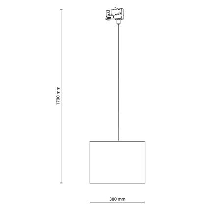 Пендел За трифазна релсова система TRACER 1xE27/15W/230V Ø 38 см черен/бял