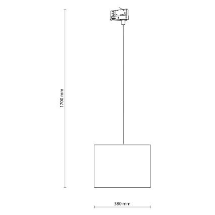 Пендел За трифазна релсова система TRACER 1xE27/15W/230V Ø 38 см черен/сив