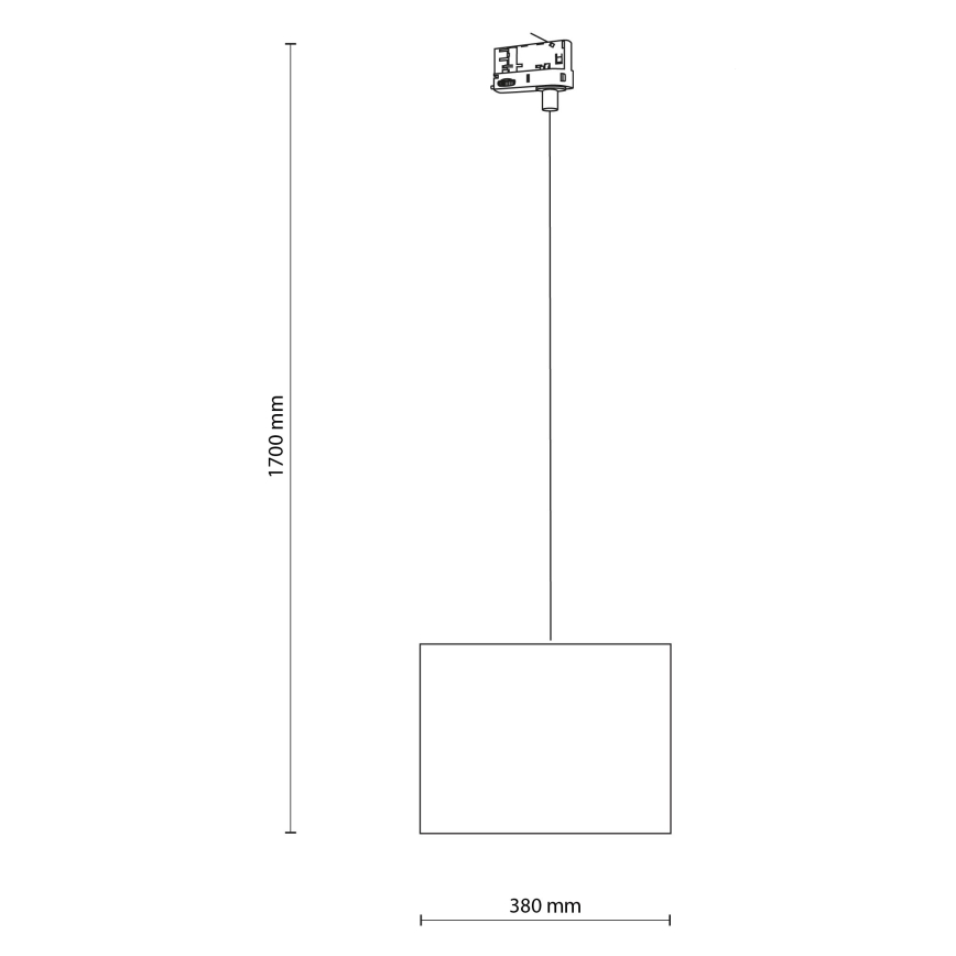 Пендел За трифазна релсова система TRACER 1xE27/15W/230V Ø 38 см черен/сив