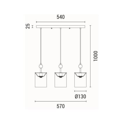 Пендел 3xE14/15W/230V