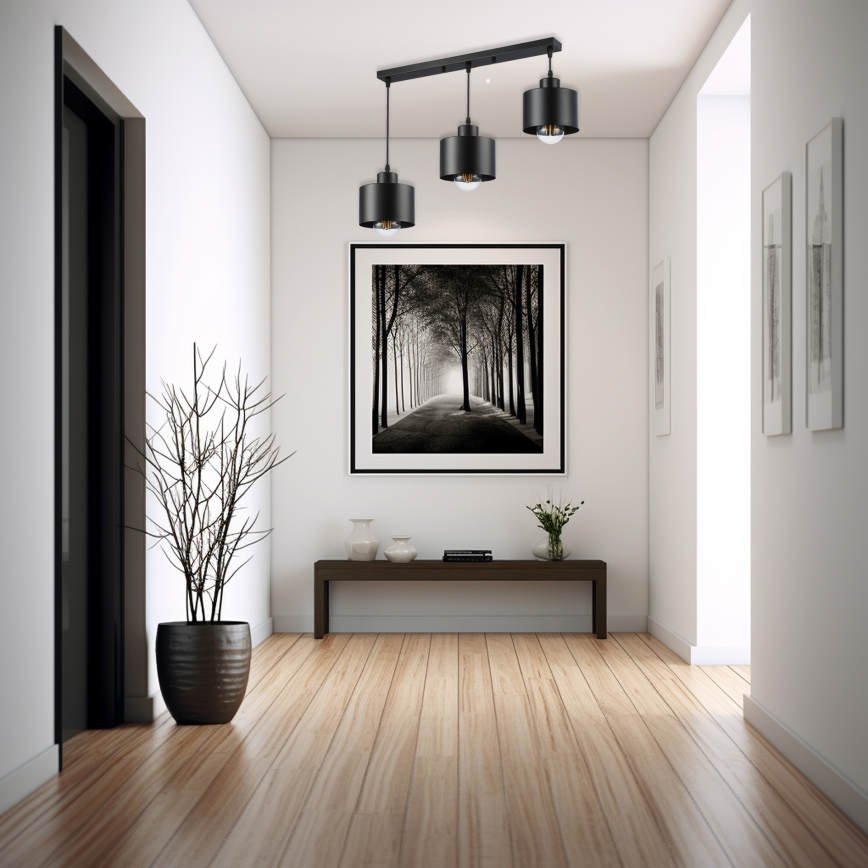 Пендел 3xE27/35W/230V черен