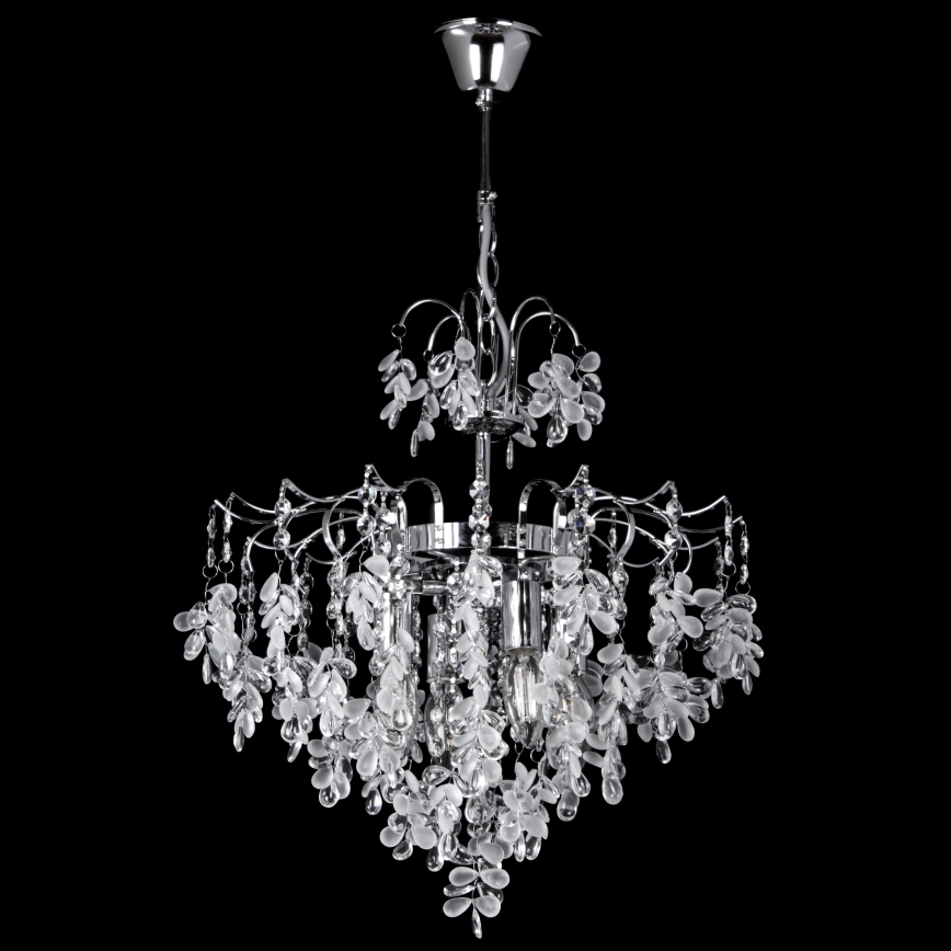 Пендел 4xE14/60W/230V Ø 40 cm лъскав хром