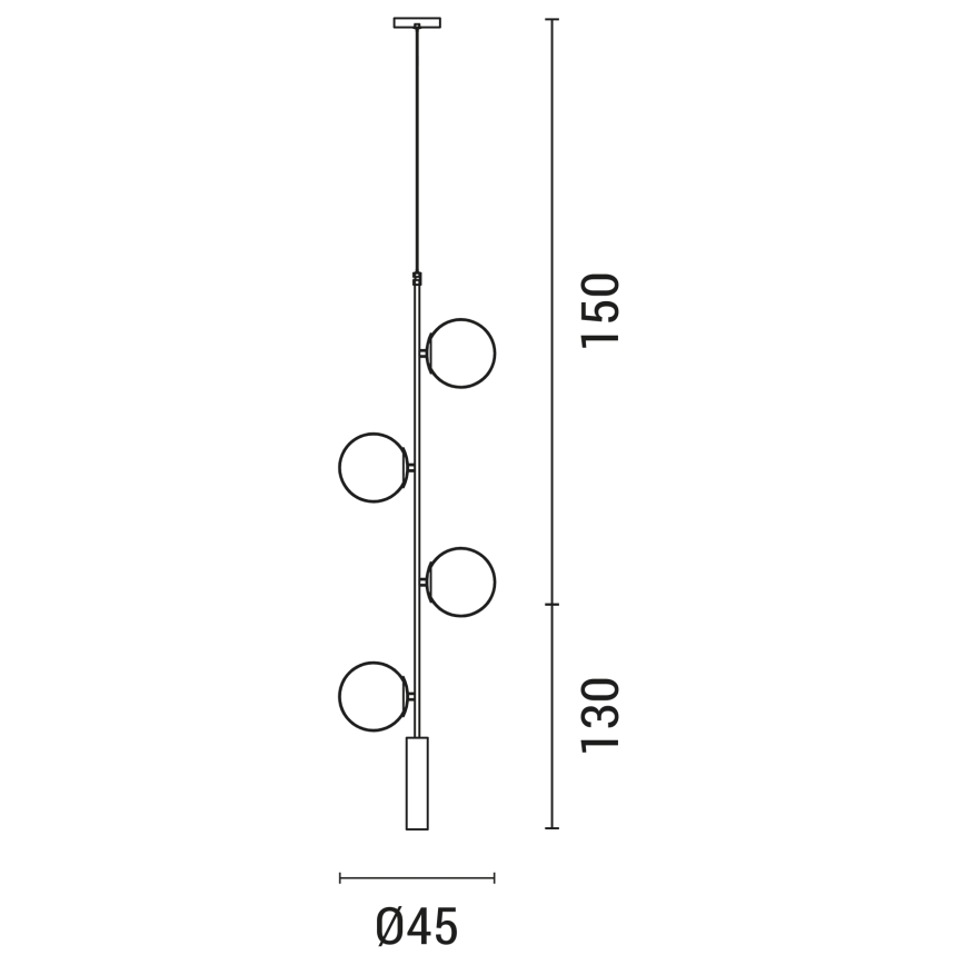 Пендел 4xE27/10W/230V златист