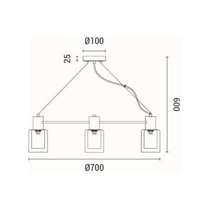 Пендел 6xE14/15W/230V