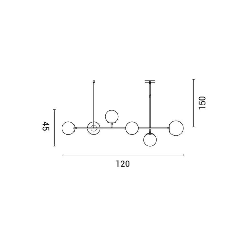Пендел 6xE27/10W/230V златист