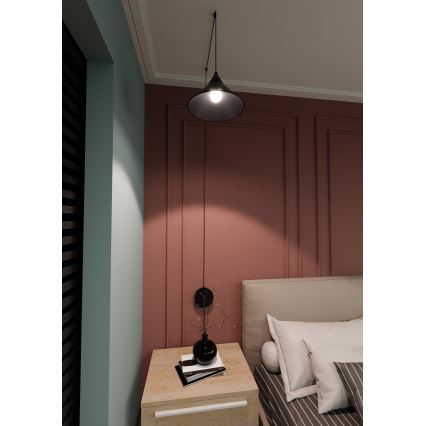 Пендел ABRAMO 1xE27/15W/230V черен