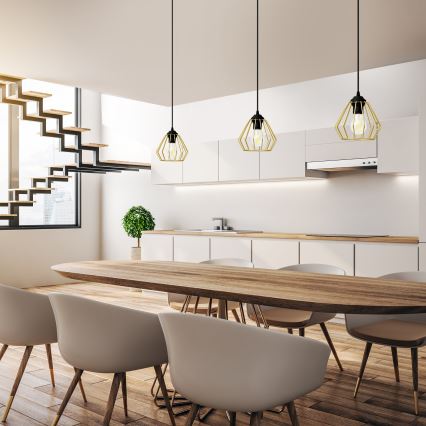 Пендел AGAT 1xE27/15W/230V златист/черен