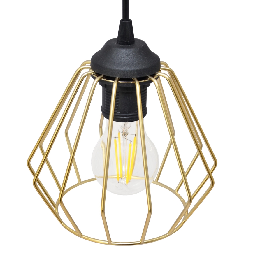 Пендел AGAT 1xE27/15W/230V златист/черен