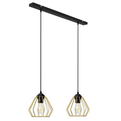 Пендел AGAT 2xE27/15W/230V златист/черен