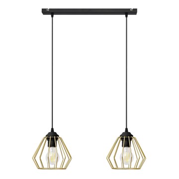 Пендел AGAT 2xE27/15W/230V златист/черен