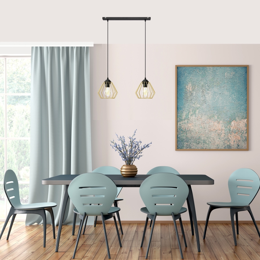 Пендел AGAT 2xE27/15W/230V златист/черен