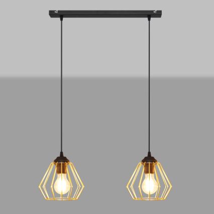Пендел AGAT 2xE27/15W/230V златист/черен
