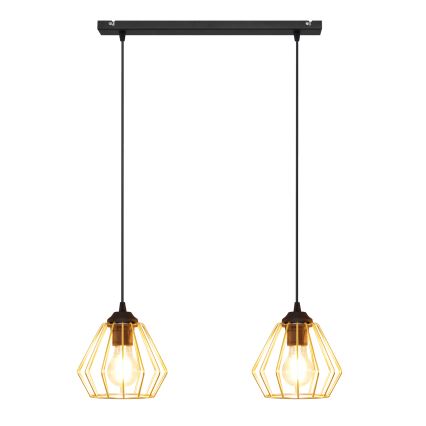 Пендел AGAT 2xE27/15W/230V златист/черен