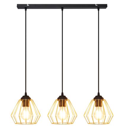 Пендел AGAT 3xE27/15W/230V златист/черен