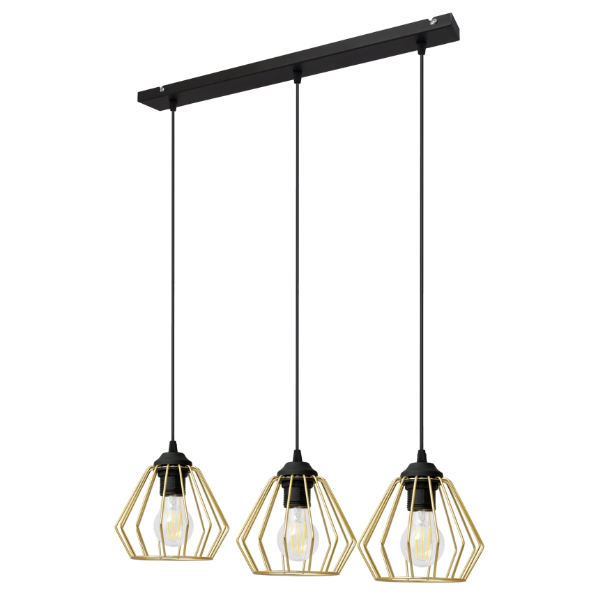 Пендел AGAT 3xE27/15W/230V златист/черен