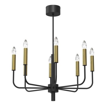Пендел AKASYA 8xE14/15W/230V черен/златист