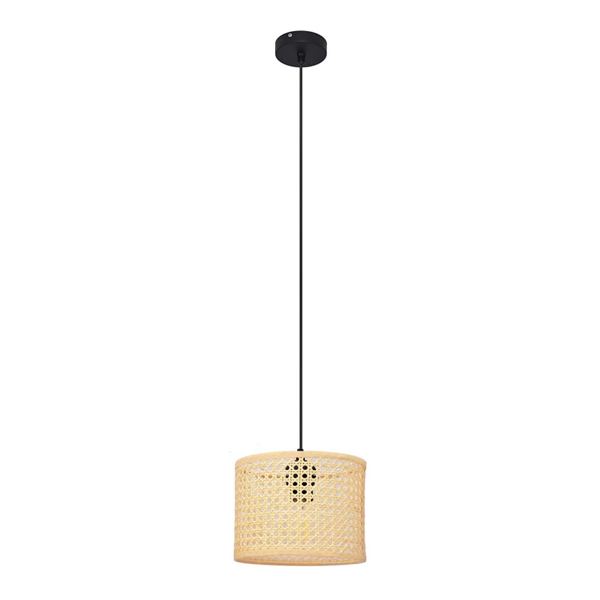 Пендел ALBA 1xE27/15W/230V Ø 20 cm ратан/черен