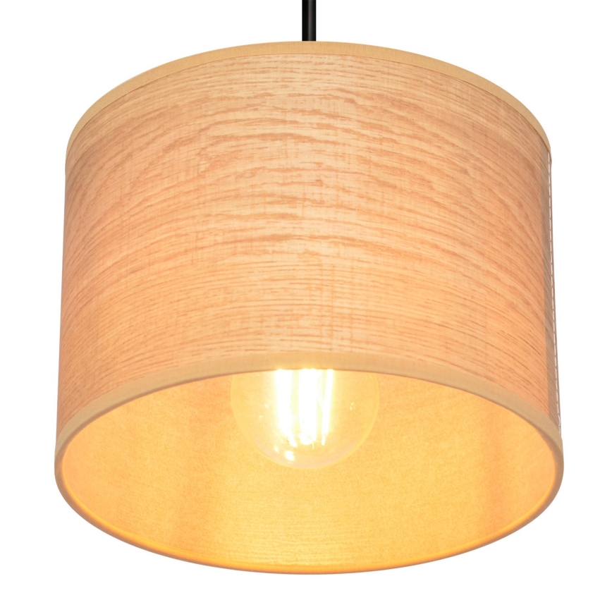 Пендел ALBA 1xE27/15W/230V Ø 20 cm кафява/черна