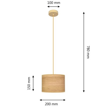 Пендел ALBA 1xE27/15W/230V Ø 20 см кафяв