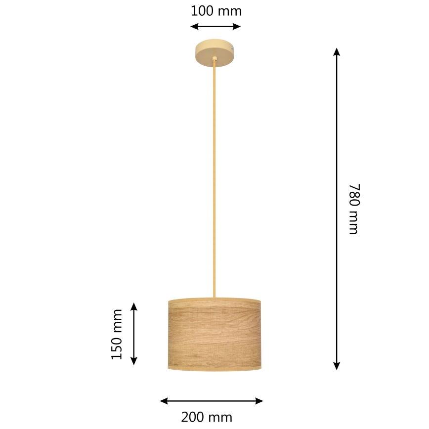 Пендел ALBA 1xE27/15W/230V Ø 20 см кафяв