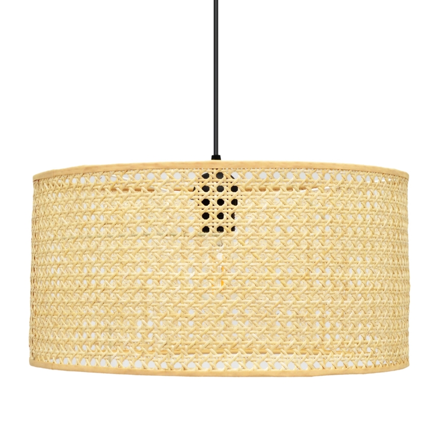 Пендел ALBA 1xE27/15W/230V Ø 40 cm ратан/черен