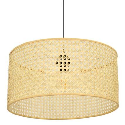 Пендел ALBA 1xE27/15W/230V Ø 40 cm ратан/черен
