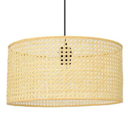 Пендел ALBA 1xE27/15W/230V Ø 40 cm ратан/черен