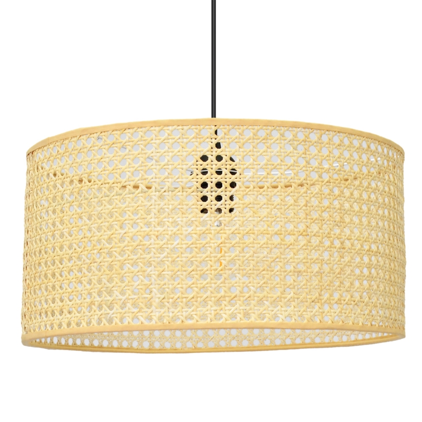 Пендел ALBA 1xE27/15W/230V Ø 40 cm ратан/черен