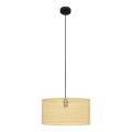 Пендел ALBA 1xE27/15W/230V Ø 40 cm ратан/черен