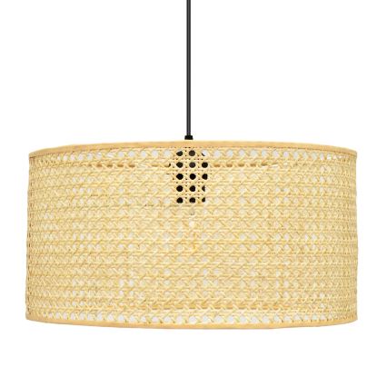 Пендел ALBA 1xE27/15W/230V Ø 40 cm ратан/черен