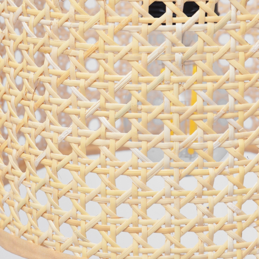 Пендел ALBA 1xE27/15W/230V Ø 40 cm ратан/черен