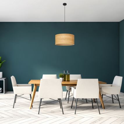 Пендел ALBA 1xE27/15W/230V Ø 40 cm кафява/черна