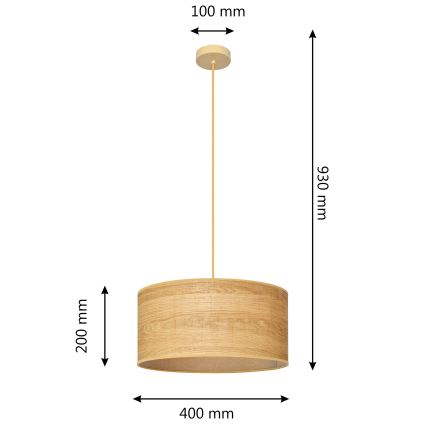 Пендел ALBA 1xE27/15W/230V Ø 40 см кафяв