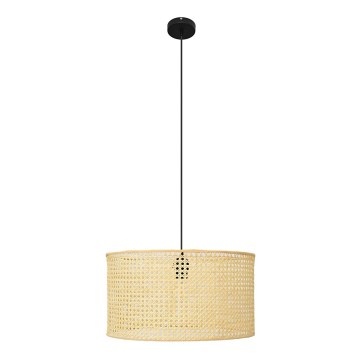 Пендел ALBA 1xE27/15W/230V Ø 45 cm ратан/черен