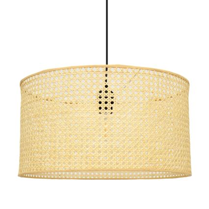 Пендел ALBA 1xE27/15W/230V Ø 45 cm ратан/черен