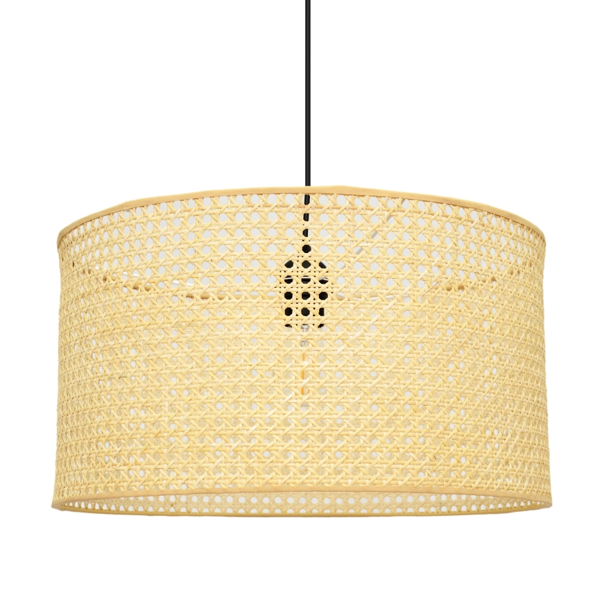 Пендел ALBA 1xE27/15W/230V Ø 45 cm ратан/черен