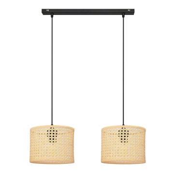 Пендел ALBA 2xE27/15W/230V ратан/черен