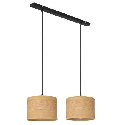 Пендел ALBA 2xE27/15W/230V кафява/черна