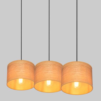 Пендел ALBA 3xE27/15W/230V кафява/черна