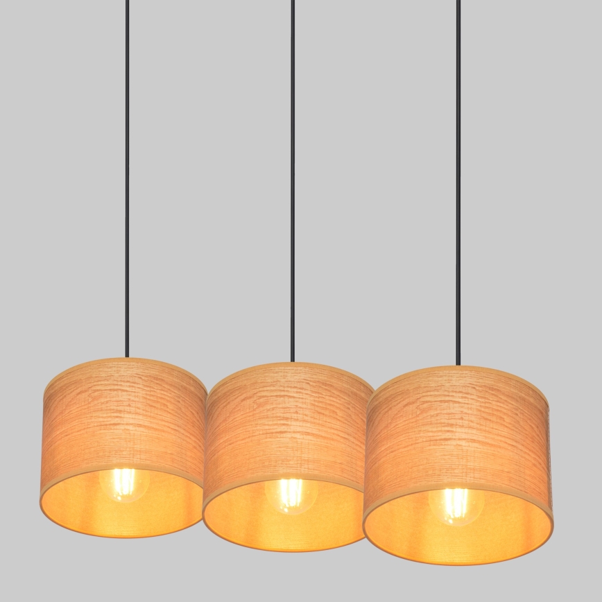 Пендел ALBA 3xE27/15W/230V кафява/черна